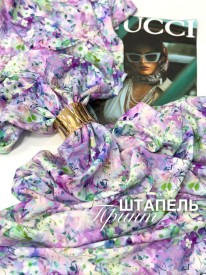 Штапель Принт Сиреневый