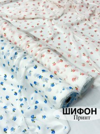 Шифон принт розы