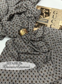 Штапель Принт Черно-коричневый