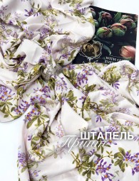 Штапель Принт Розовые веточки