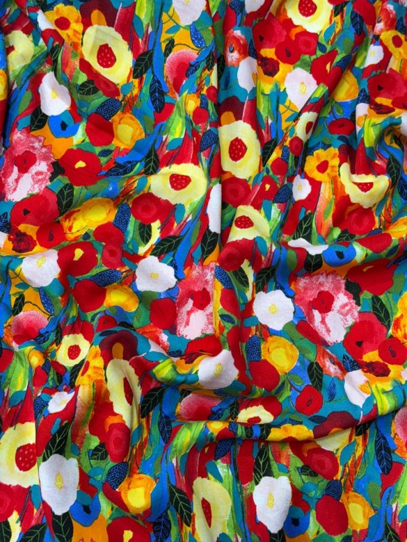 Штапель Принт Красный