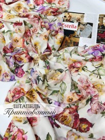 Штапель Принт Розы